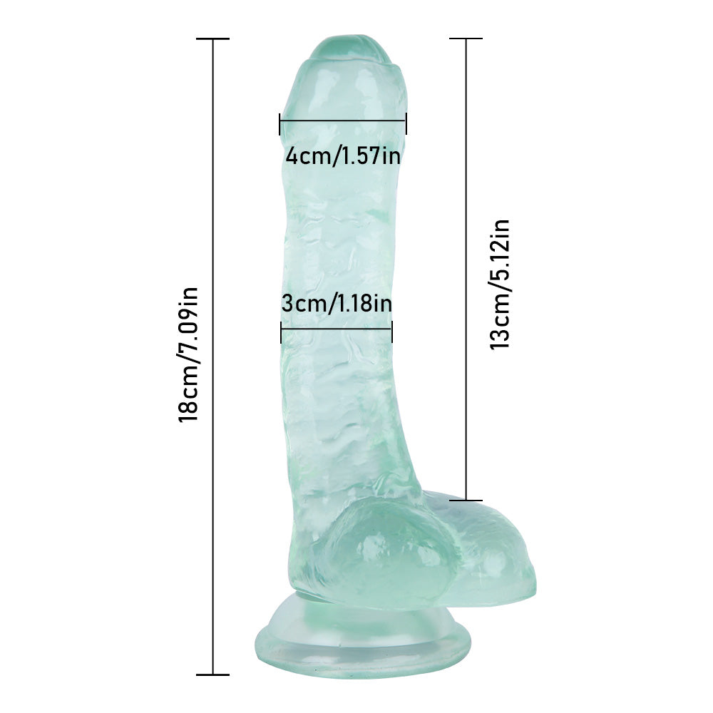 7 Inch Suction Cup Colorful Uncircumcised Dildo