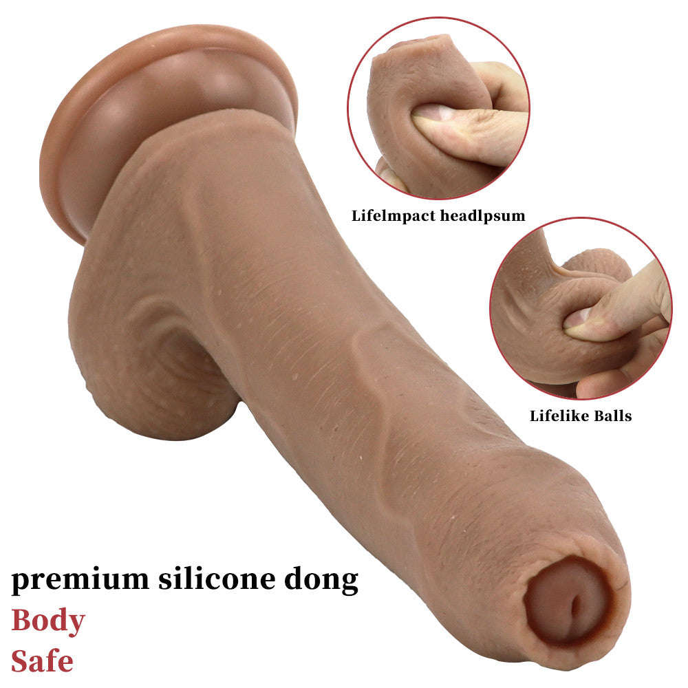 8 Inch Silicone Realistic Uncircumcised Dildo