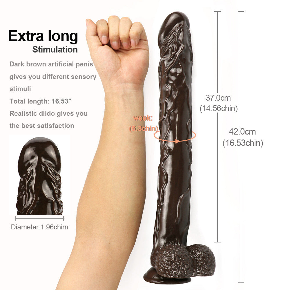 16 Inch Coffee Long Anal Dildo