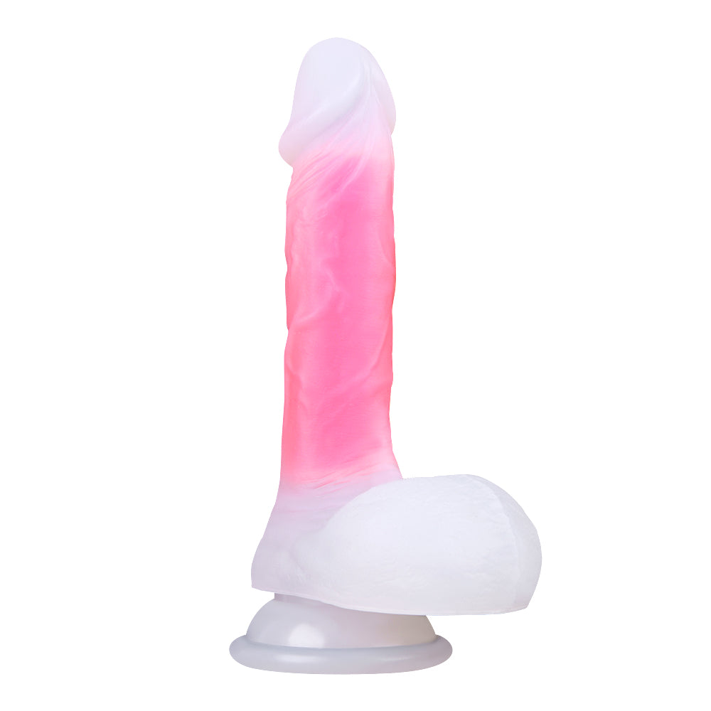 White and Pink Silicone 7 inch Jelly Dildo