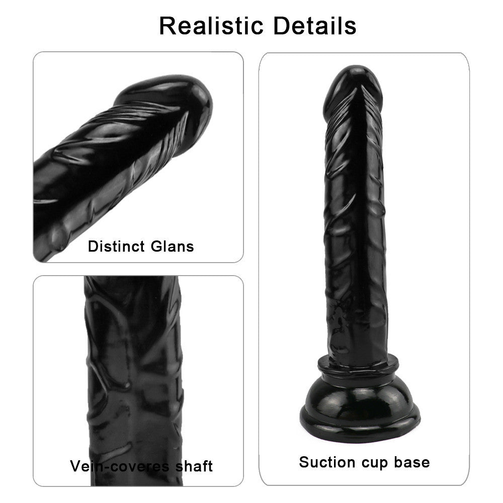 6 inch Small black slim dildo