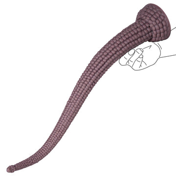 Extra Long Corn Textured Anal Plug  with Suction Cup