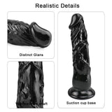 Load image into Gallery viewer, 8 Inch super straight black dildo