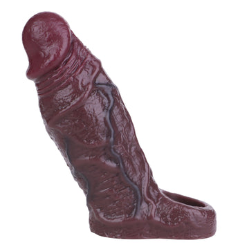 Brown Giant Textured Realistic Penis Sleeve