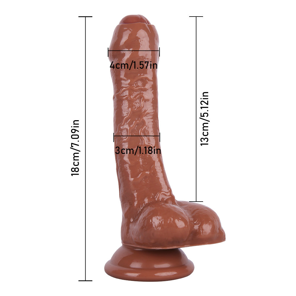 7 Inch Suction Cup Colorful Uncircumcised Dildo