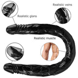 Laden Sie das Bild in den Galerie-Viewer, Double head 22 inch black dildo