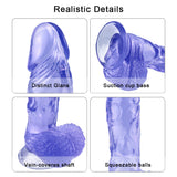 Load image into Gallery viewer, Blue Dildo Jelly Realistic Suction Cup