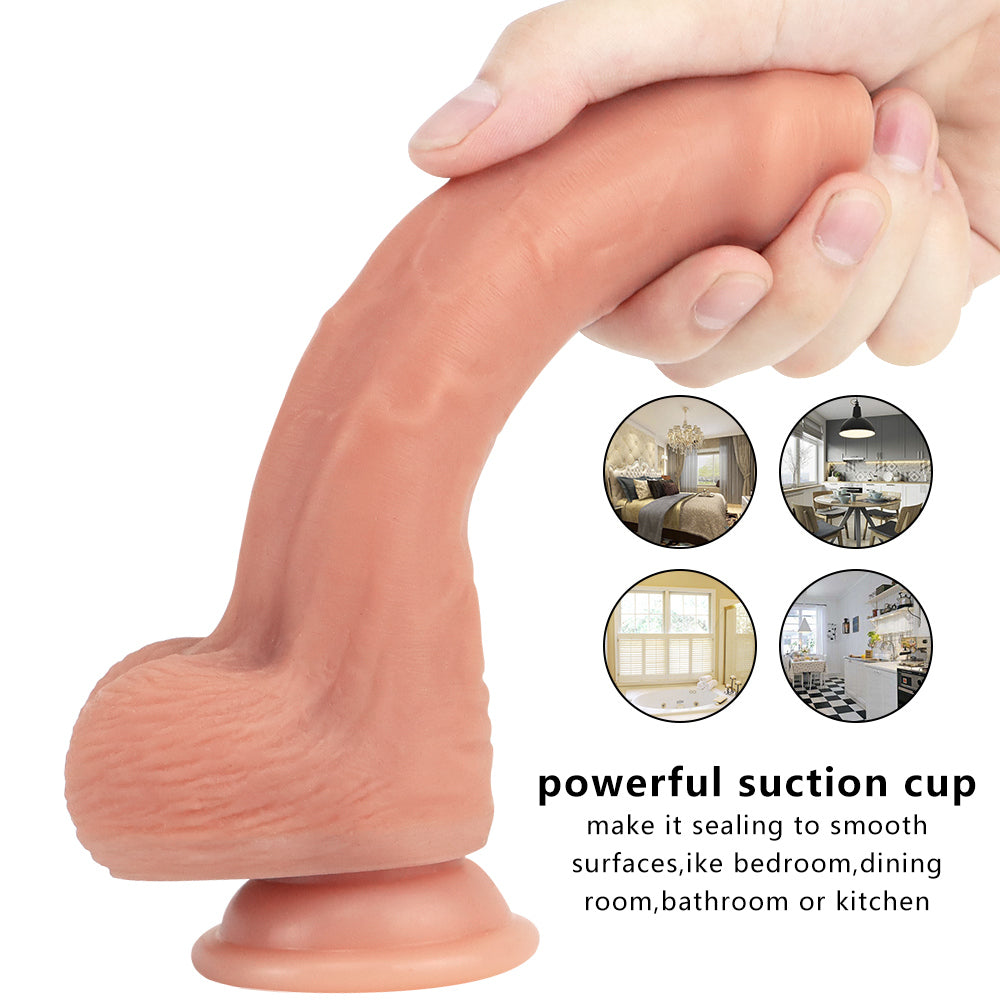 8 Inch Realistic Skin Uncircumcised Dildo