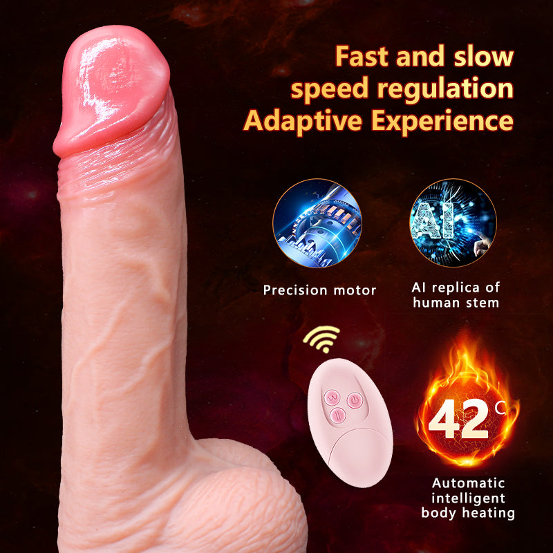 8 Inch Realistic Wireless Remote Control Pulsing Dildo