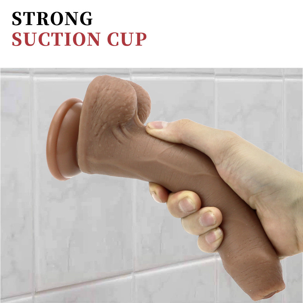 8 Inch Silicone Realistic Uncircumcised Dildo