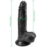 Load image into Gallery viewer, 7 Inch Black Dildo Girth Suction Cup