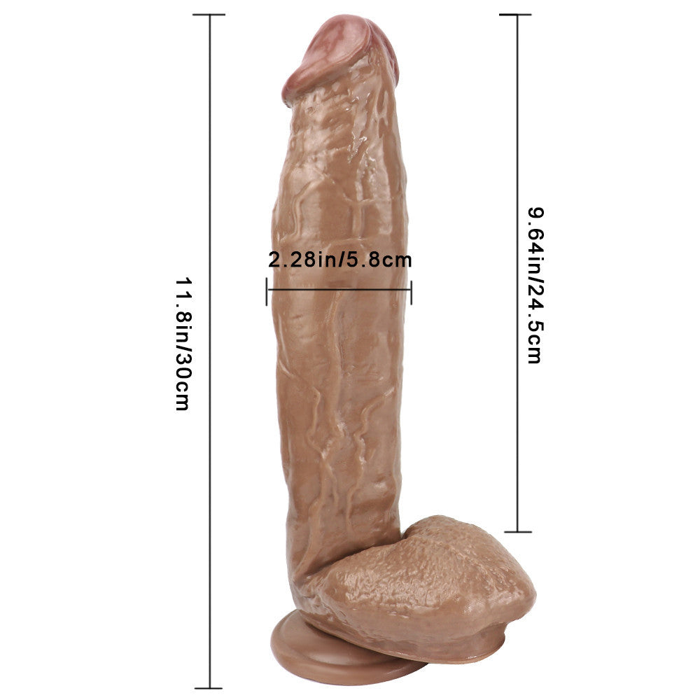 12 inch Brown Huge Penis Thick Dildo