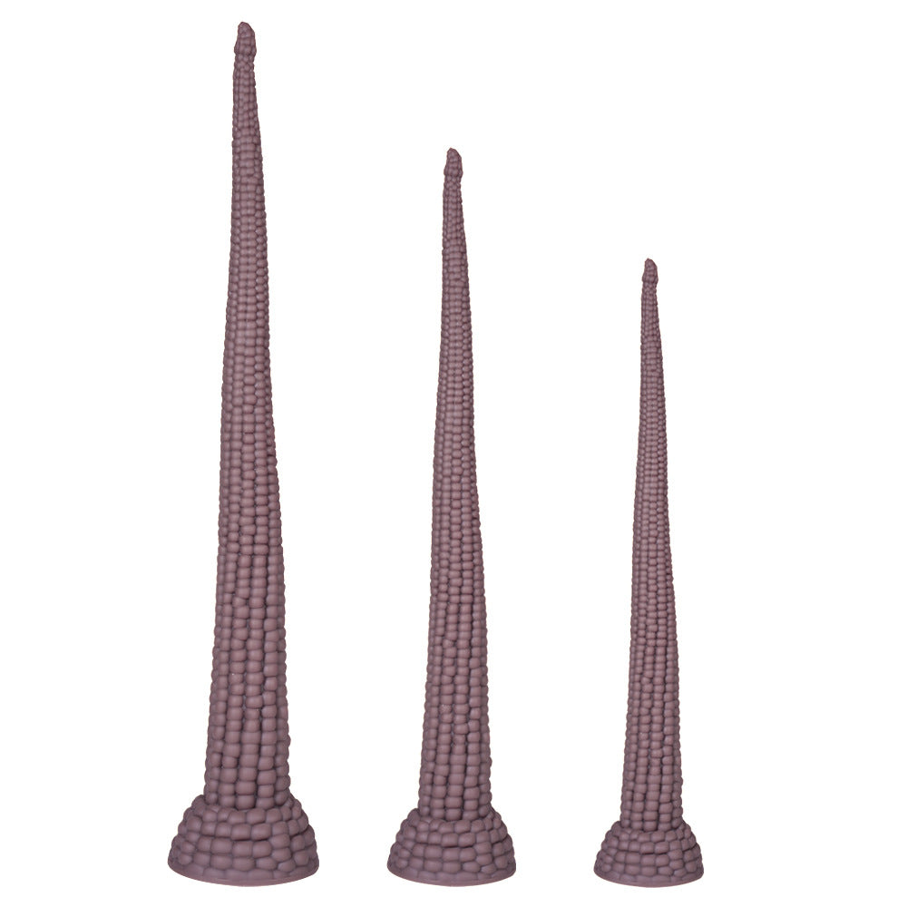 Extra Long Corn Textured Anal Plug  with Suction Cup
