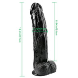 Laden Sie das Bild in den Galerie-Viewer, 12 inch big head black dildo