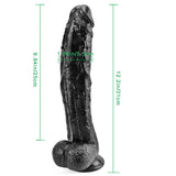 Laden Sie das Bild in den Galerie-Viewer, 10 inch crooked mouth black dildo