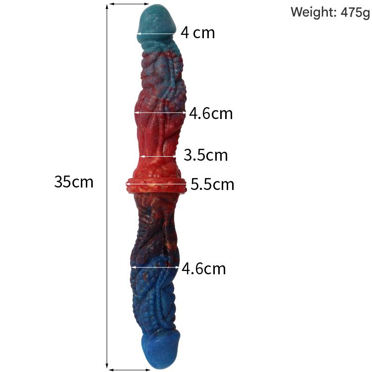 Colorful Dragon Couple Lesbian Double Dildo