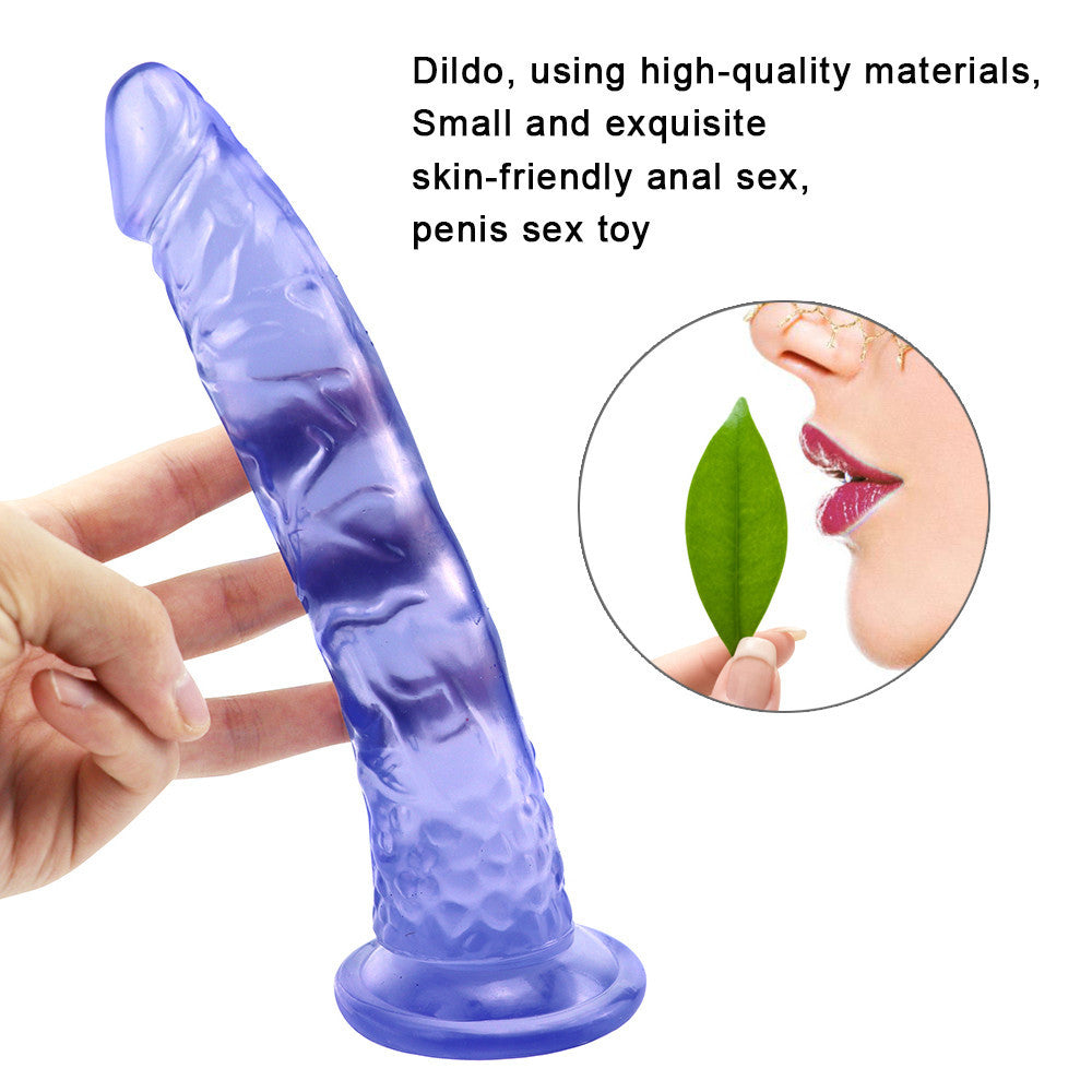 8 Inch small straight blue dildo