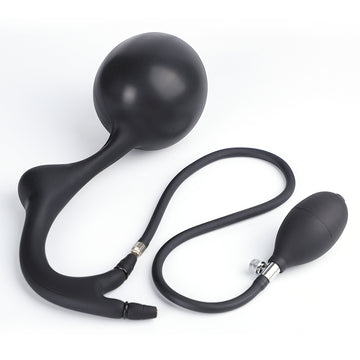 Beads Inflatable Prostate Anal Plug Dual Pump