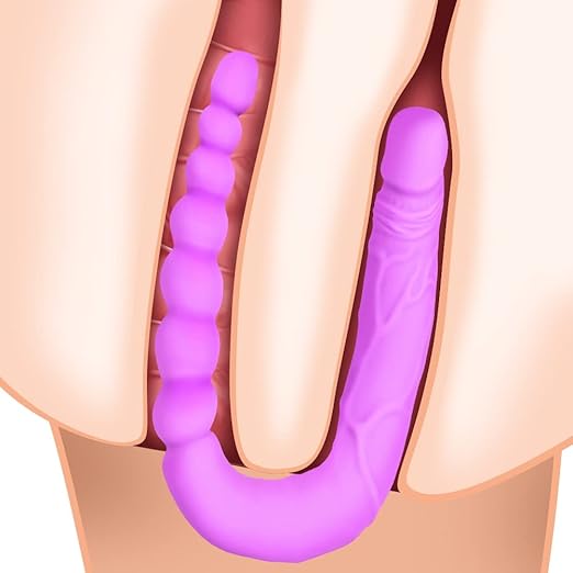 Purple Double Sided Headed Beads Dildo
