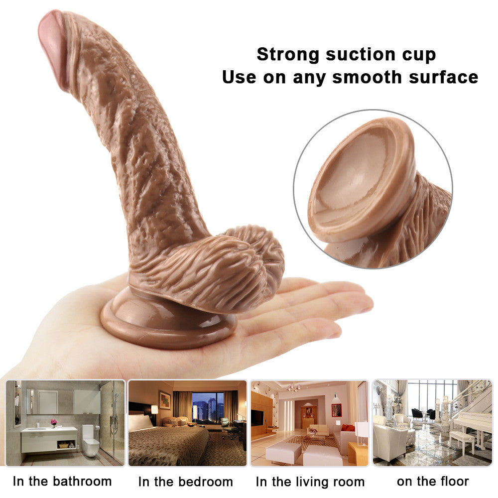 Brown curved dildo