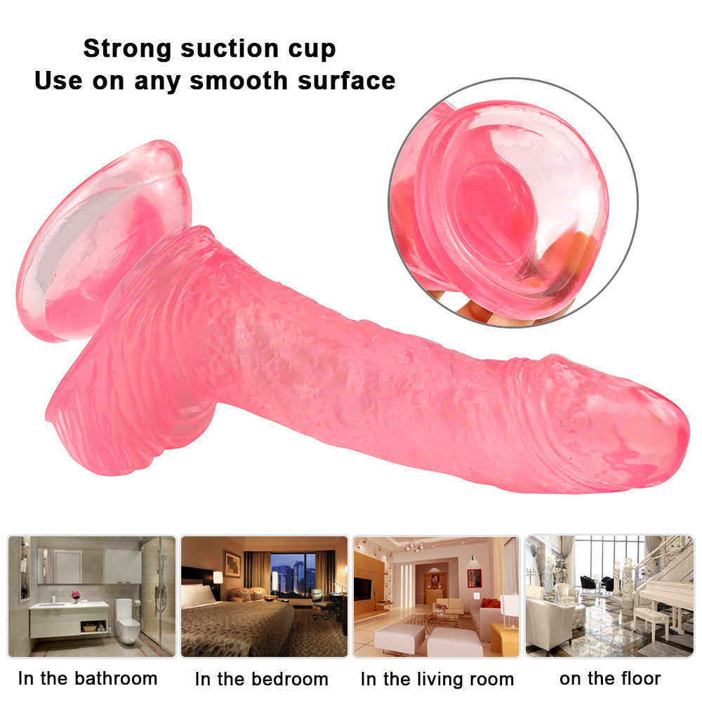 Pink curved dildo