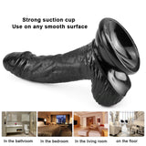 Load image into Gallery viewer, Black curved dildo