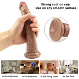 画像をギャラリー ビューアにロード 8 Inch small straight brown dildo