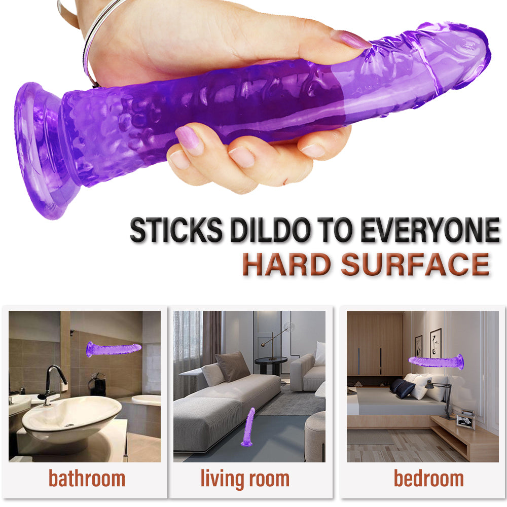 8 Inch small straight purple dildo