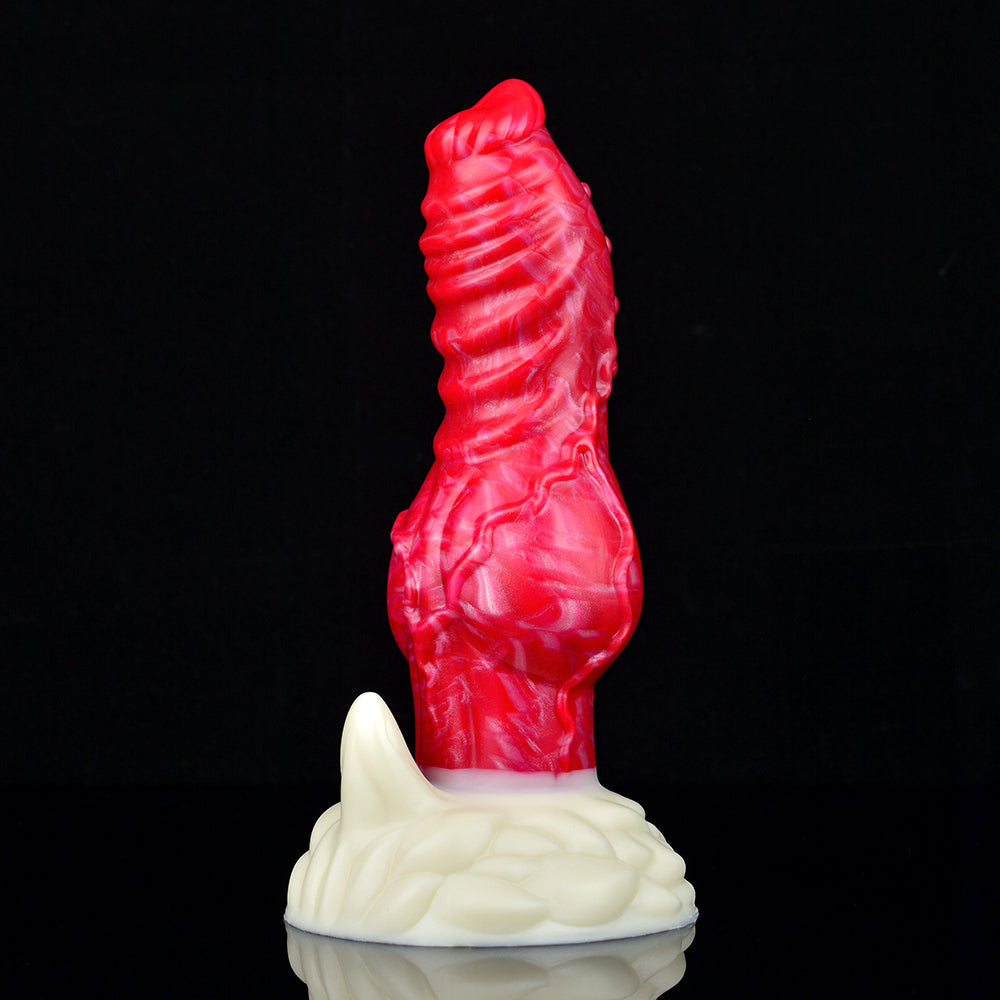 7 Inch Red Knot Spiked Dog Dildo