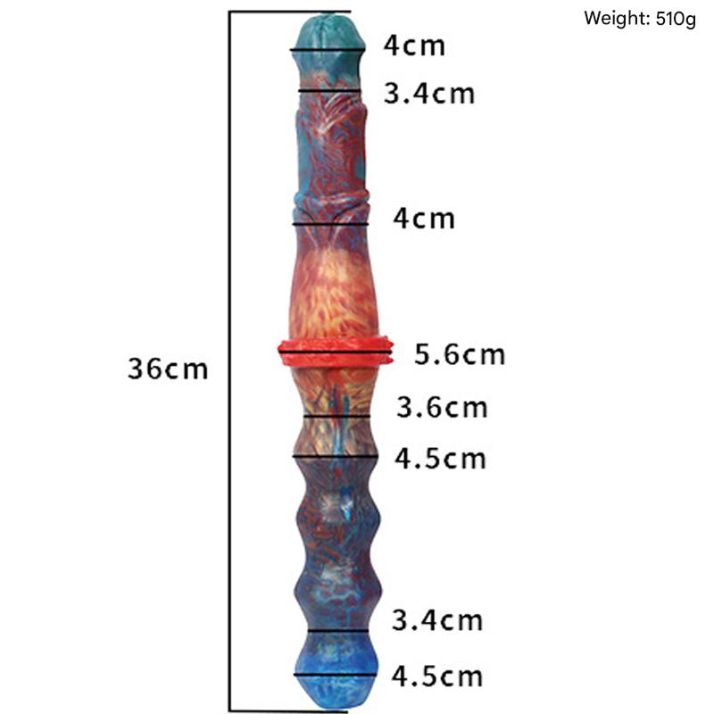 Colorful Dragon Couple Lesbian Double Dildo