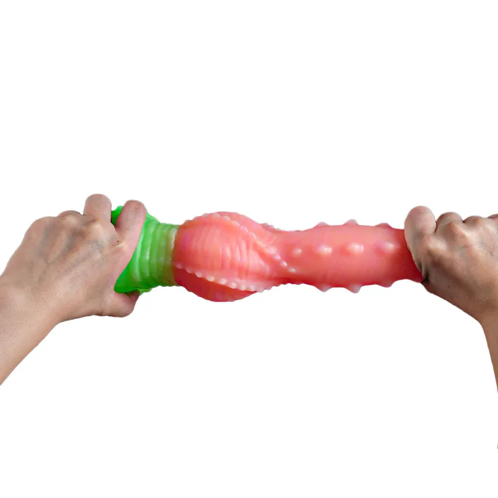 9 Inch Glow In The Dark Spiked Fantasy Knot Dildo - DOG KNOT LUXE