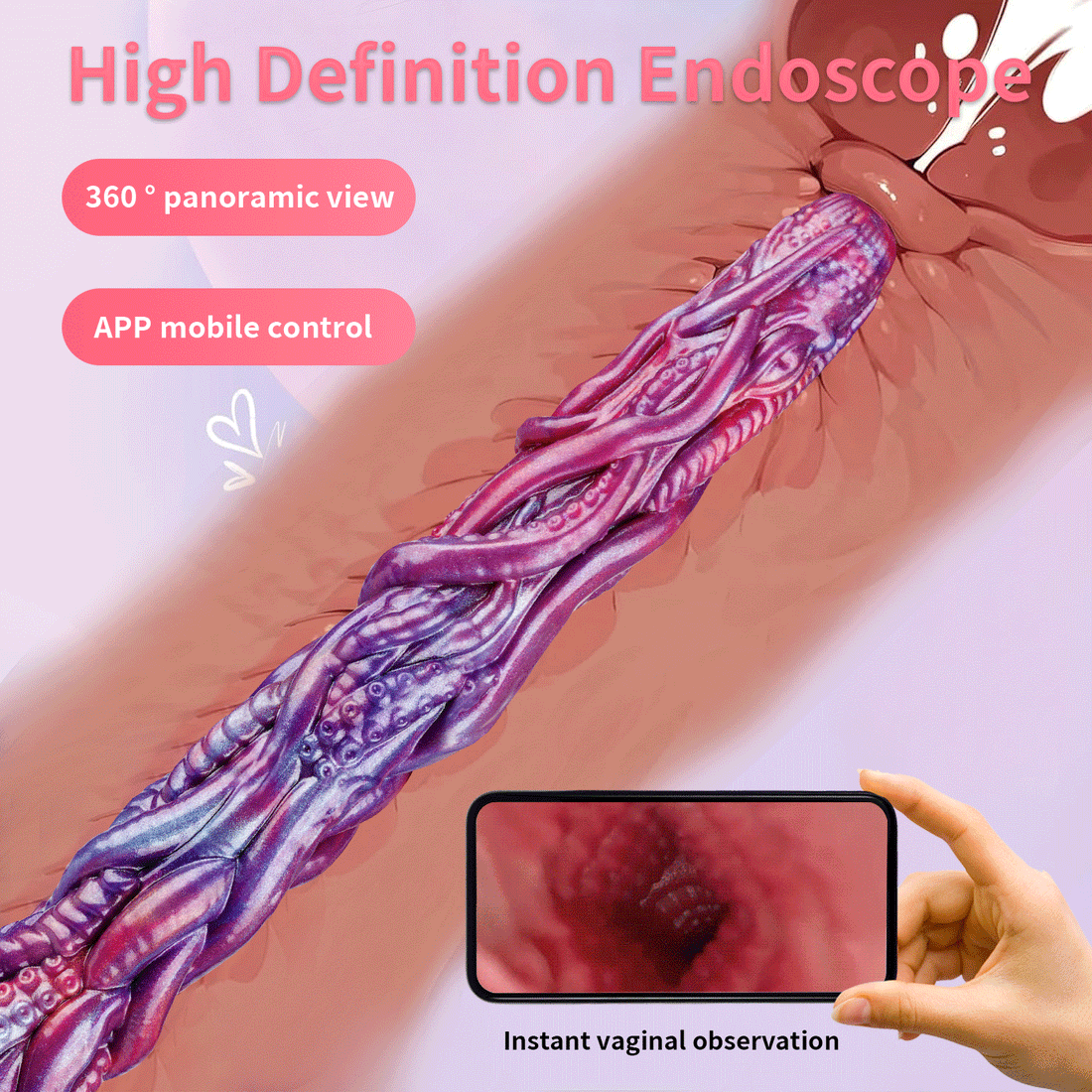 Extra long Tentacle Camera Endoscopy Anal Dildo