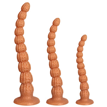 Gold Extra Long Butt Plug with Suction Cup