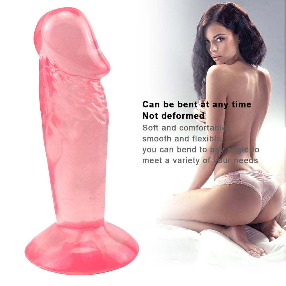 Short rough pink dildo