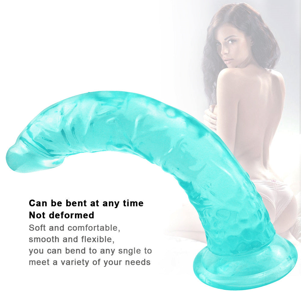 8 Inch small straight green dildo