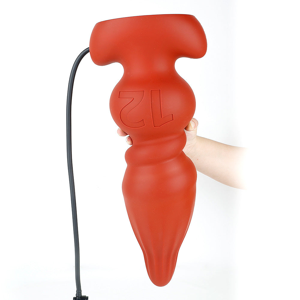 Orange Long Inflatable Wide Anal Plug