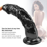 Load image into Gallery viewer, 8 Inch super straight black dildo