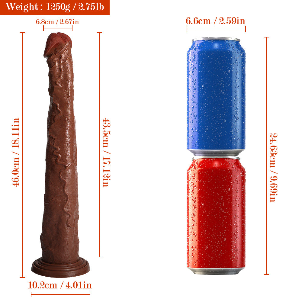 18 Inch Brown Anal Long Dildo