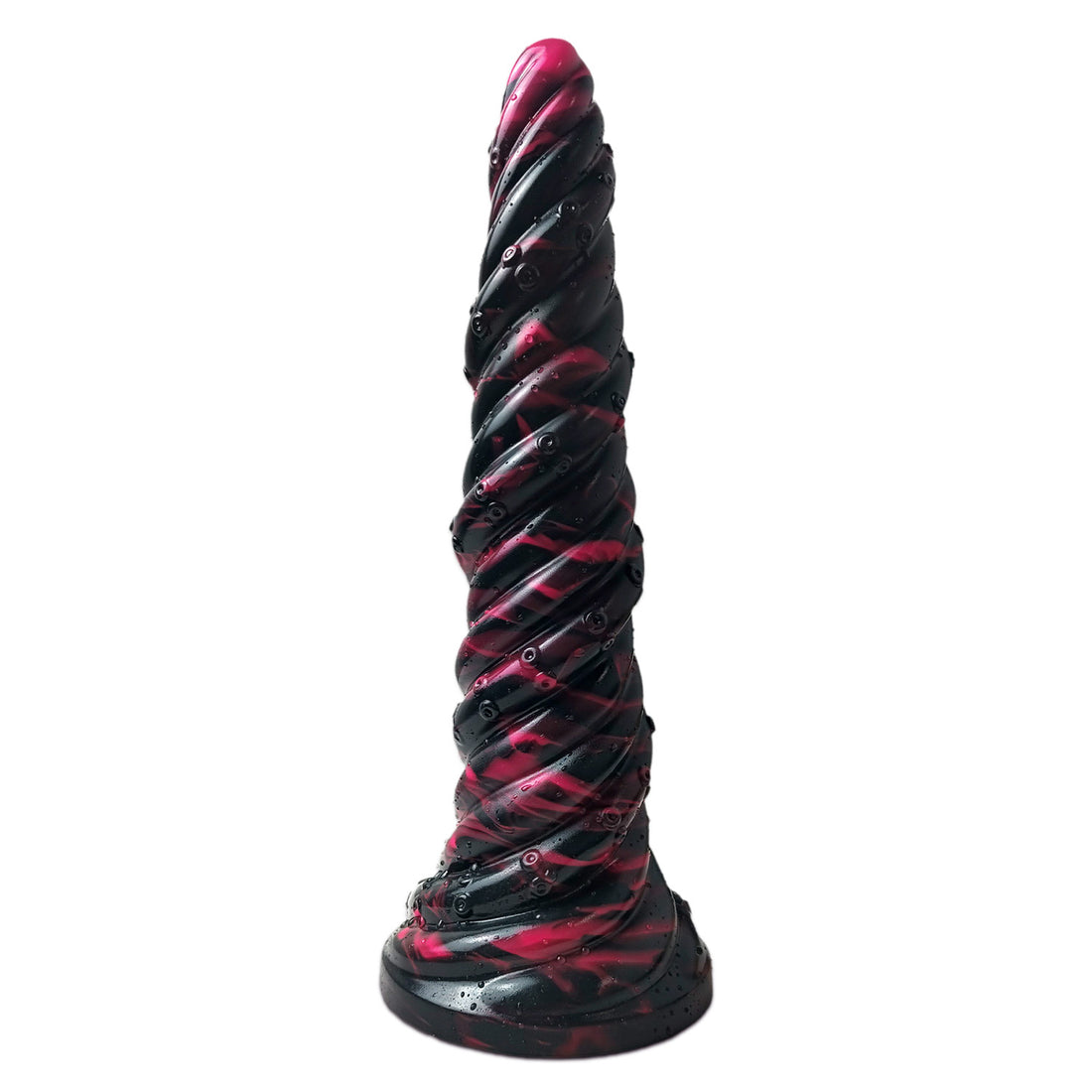 Ribbed Anal Dildo Black 10 inch