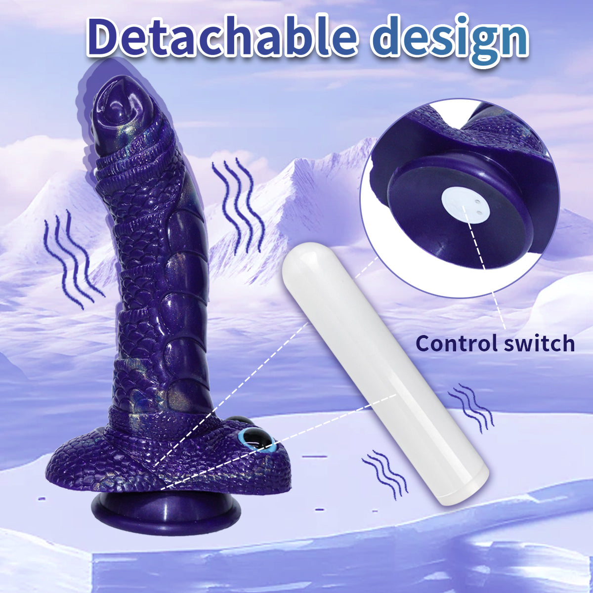 Sci-Fi Dragon Scale Dildo with Vibrator