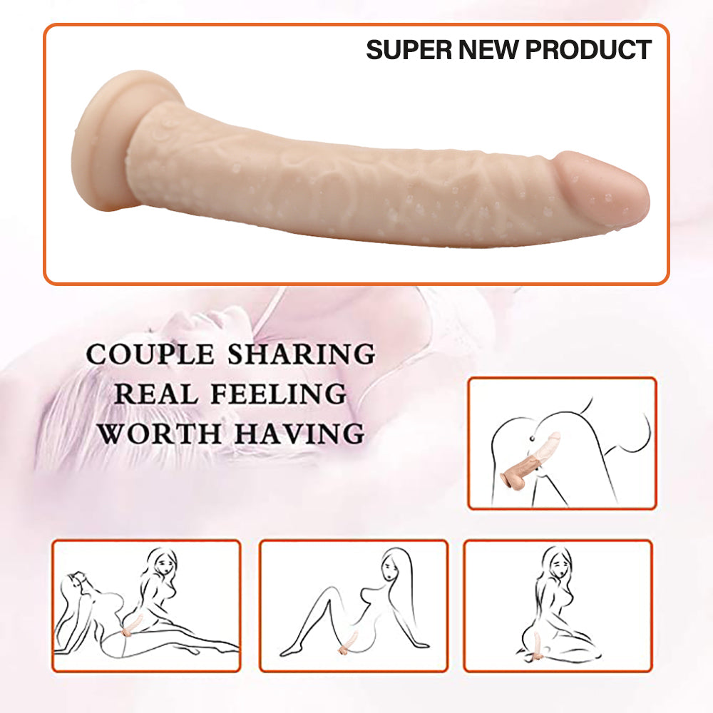 8 inch skintone dildo curved