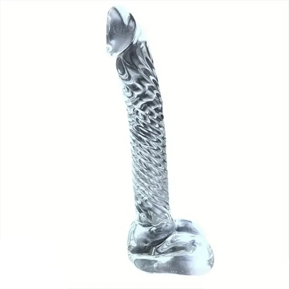 7 inch Real Texture Clear Glass Dildos