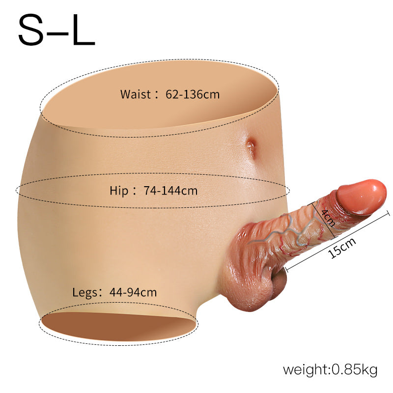 Realistic Textured Penis Sleeve Dildo Panties