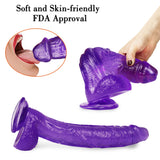 Load image into Gallery viewer, 10 inch crooked mouth purple dildo