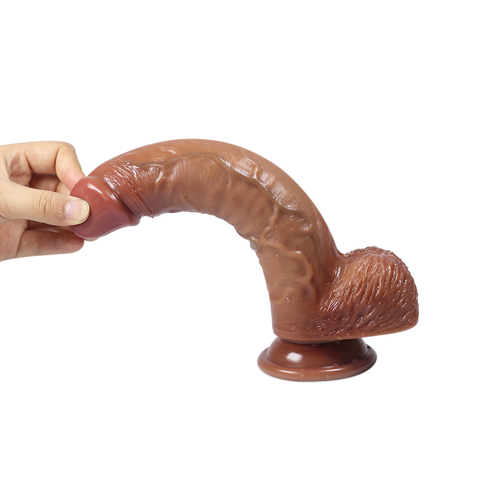 hands free dildo 8 inch brown for women 