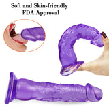 Load image into Gallery viewer, 8 Inch extra straight purple dildo