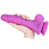 Laden Sie das Bild in den Galerie-Viewer, 8.26 Inch Silicone Glitter Purple Dildo