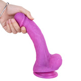 Load image into Gallery viewer, 8.26 Inch Silicone Glitter Purple Dildo