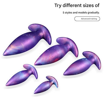 Tapered Anal Plug Purple Silicone Set