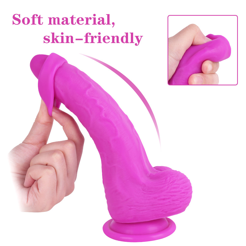 Purple Insertable 5 Inch Uncircumcised Dildo